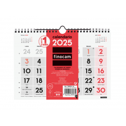 Calendario Neutro de Pared Números Grandes 2025