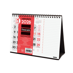 Calendario Neutro de Sobremesa Números Grandes + Notas 2026