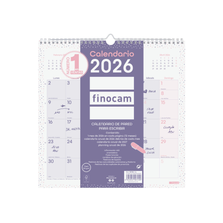 Calendario Chic de Pared para Escribir 2026
