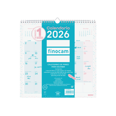 Calendario Chic de Pared para Escribir 2026