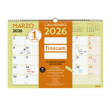 Calendario Grafik de Pared para Escribir 2026