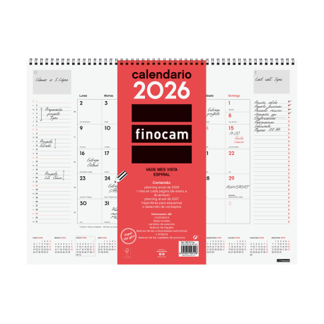 Vade Espiral Mes Vista 2026