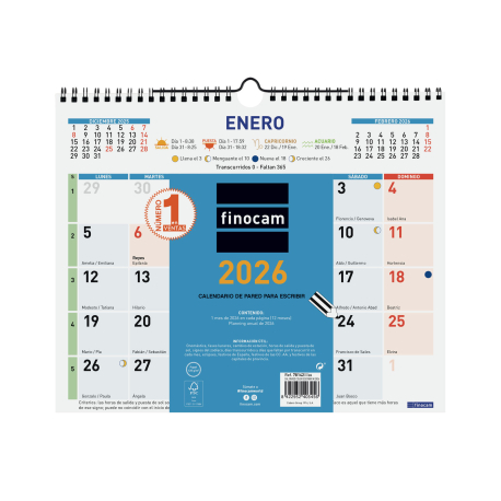 Calendario Color de Pared para Escribir 2027