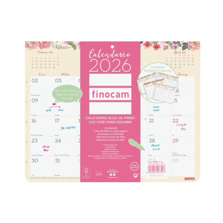 Calendario Bloc Design de Pared con Imán para Escribir 2027
