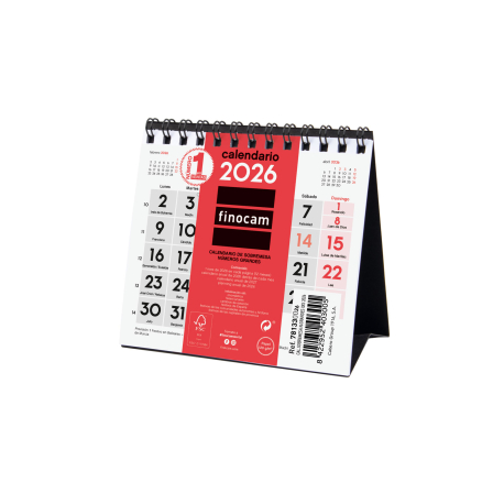Calendario Neutro de Sobremesa Números Grandes 2027