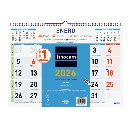 Calendario Color de Pared Mixto 2027
