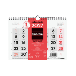 Calendario Neutro de Pared Números Grandes 2027