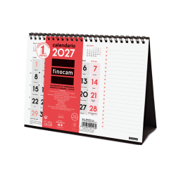 Calendario Neutro de Sobremesa Números Grandes + Notas 2027